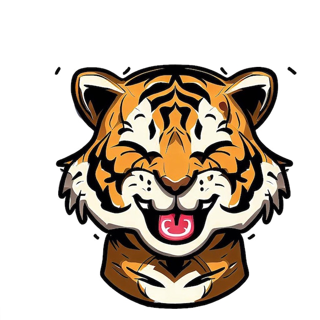 PSD mooi portret tiger face ai vector kunst digitale afbeelding