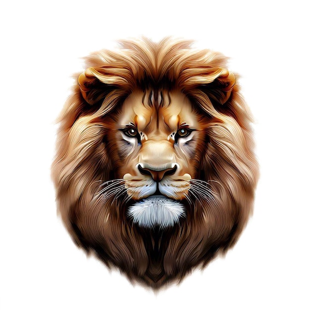 PSD mooi portret van een leeuw avatar emoji ai vector kunst digitale afbeelding
