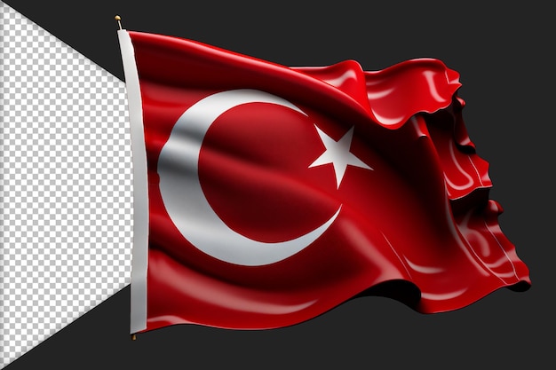 PSD mooie 3d turkse vlag wappert