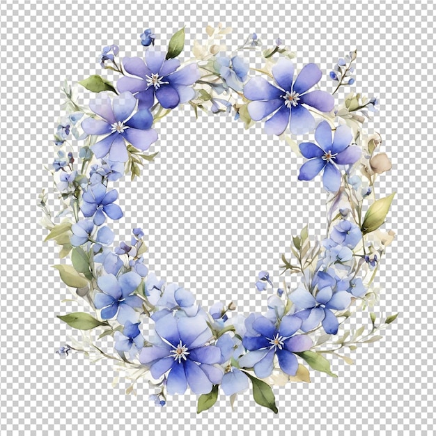 PSD mooie aquarel bloemen verschillende bloemen ronde frame vorm ontwerp