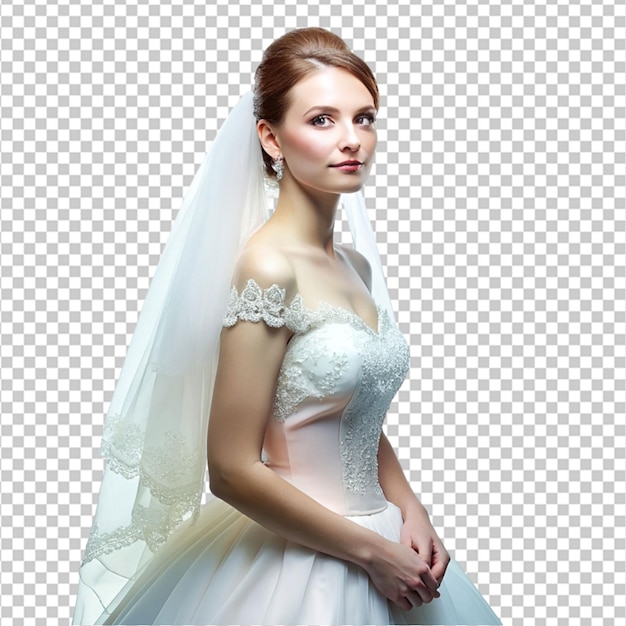 PSD mooie bruid in trouwjurk en bruidegom