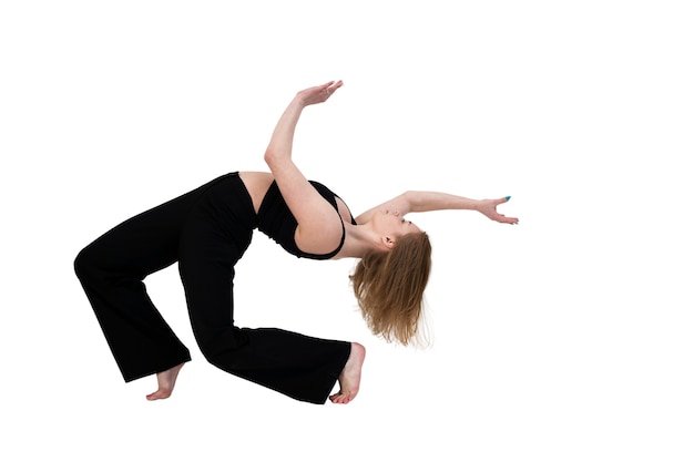 Mooie danseres die choreografie doet