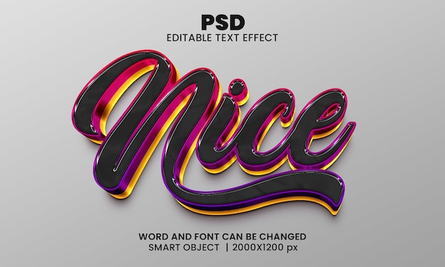 Mooie donkere kleur 3d bewerkbaar teksteffect premium psd met achtergrond