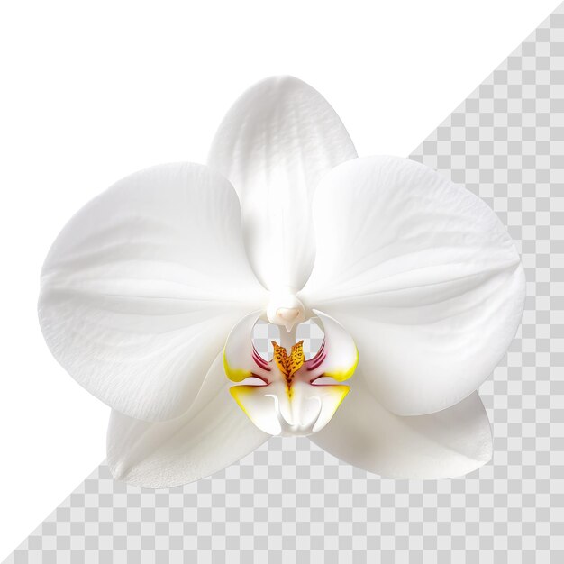 PSD mooie enkele orchidea-bloem die op witte achtergrond wordt geïsoleerd