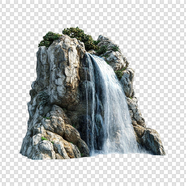 Mooie geanimeerde waterval geïsoleerd op een doorzichtige achtergrond