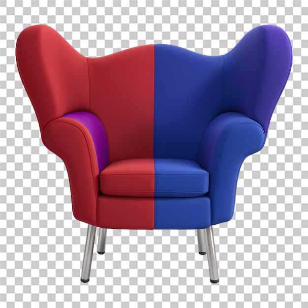 Mooie kleur arm stoel geïsoleerd doorzichtige achtergrond