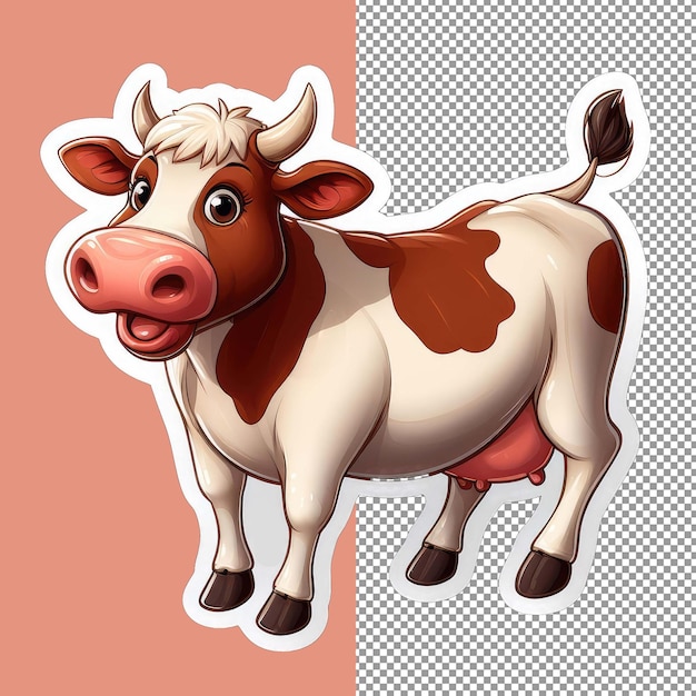 PSD mooie koe grazen png sticker