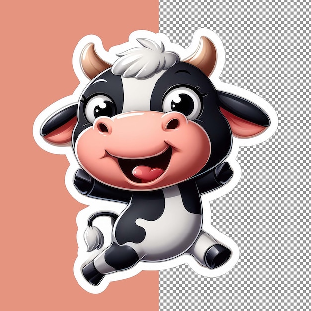 Mooie koe grazen png sticker