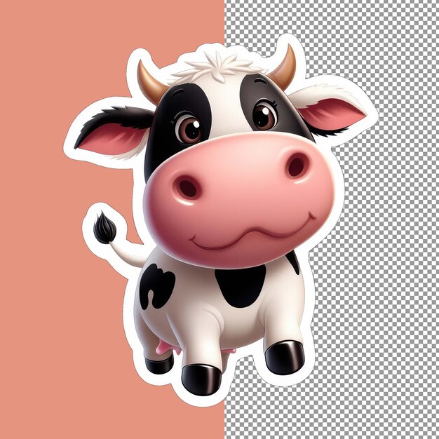 PSD mooie koe grazen png sticker