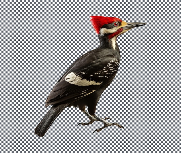 PSD mooie pileated woodpecker geïsoleerd op transparante achtergrond