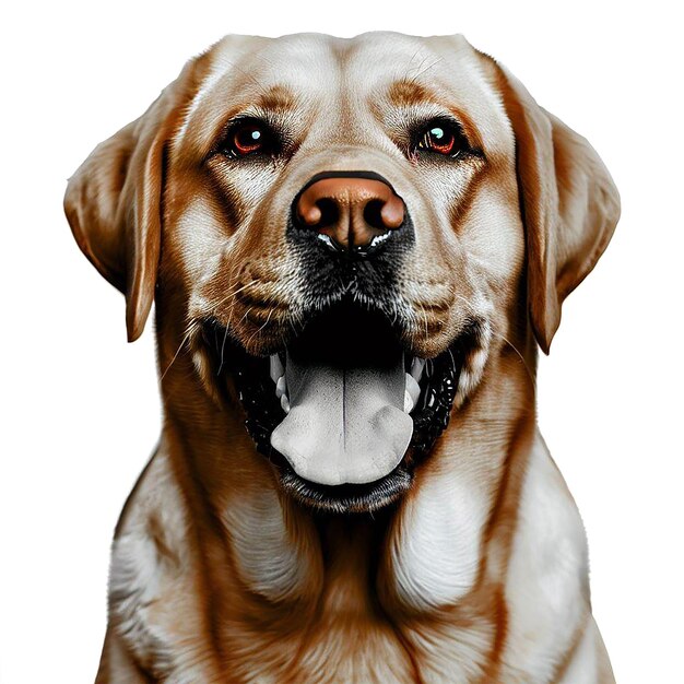 PSD mooie portraitfriendly labrador dog face icon ai vector kunst digitale illustratie afbeelding