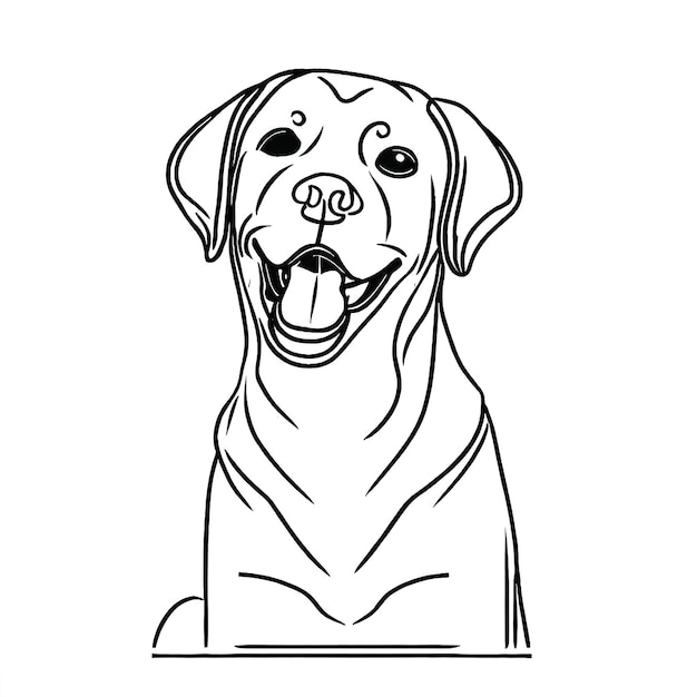 PSD mooie portraitfriendly labrador dog face icon ai vector kunst digitale illustratie afbeelding