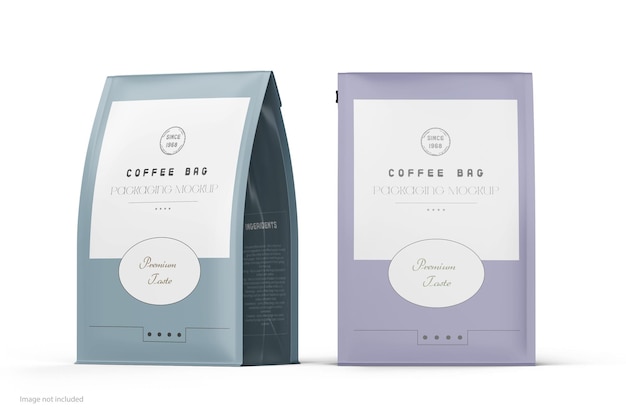 Mooie realistische twee matte Pet Dog Cat Soil Supplement Coffee Food Packaging Pouch Bag Mockup 3D