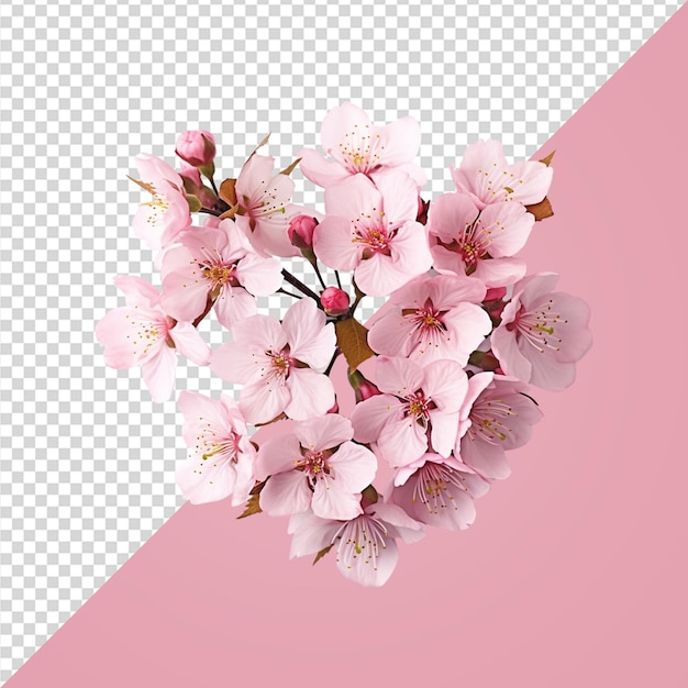 Mooie roze sakura bloemen op een doorzichtige achtergrond