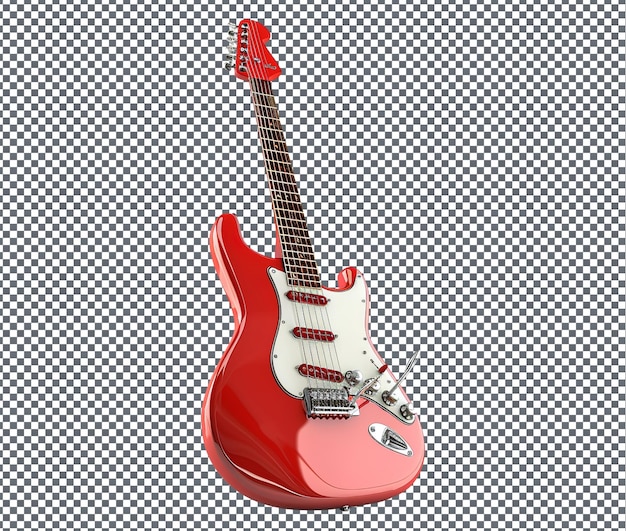 PSD mooie speelgoed elektrische gitaar geïsoleerd op doorzichtige achtergrond