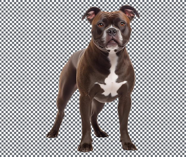 Mooie Staffordshire BullTerrier Hondenras geïsoleerd op transparante achtergrond
