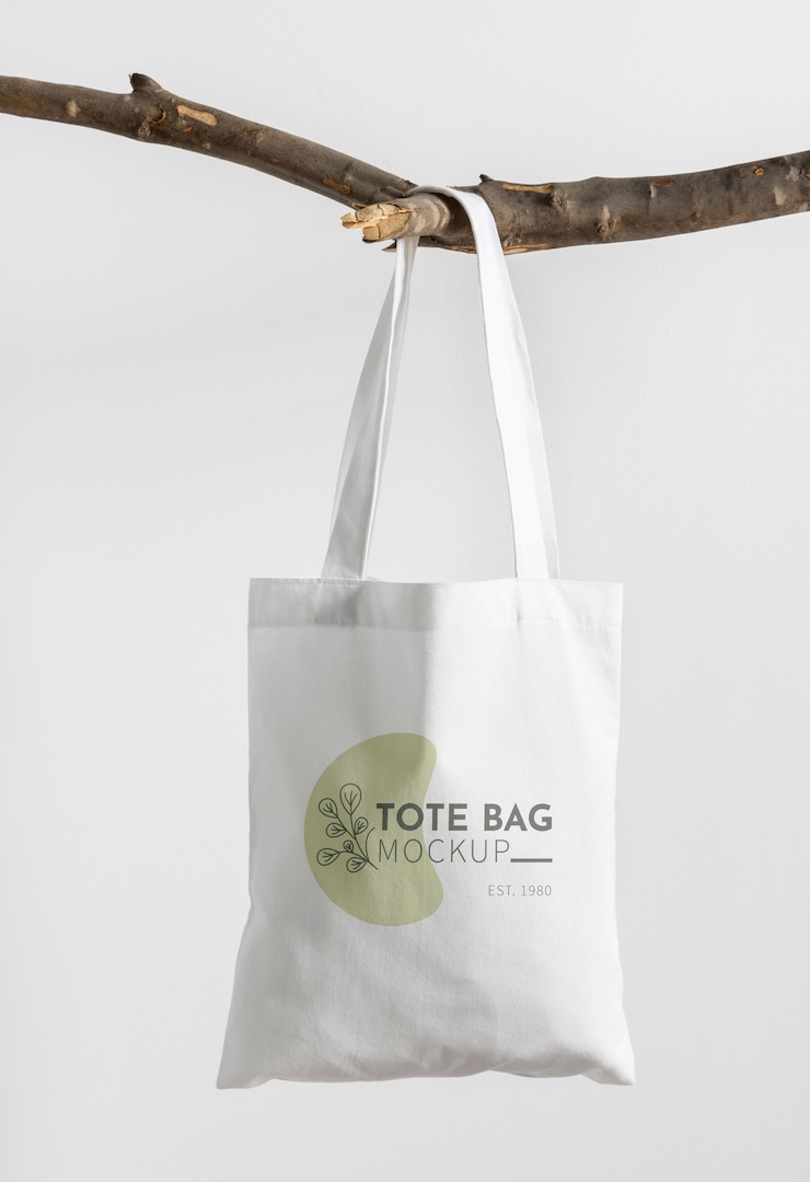 PSD mooie stoffen draagtas mockup