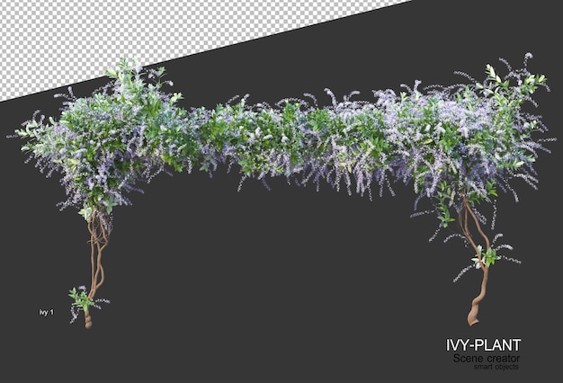 Mooie verscheidenheid aan bloemen in 3d-rendering