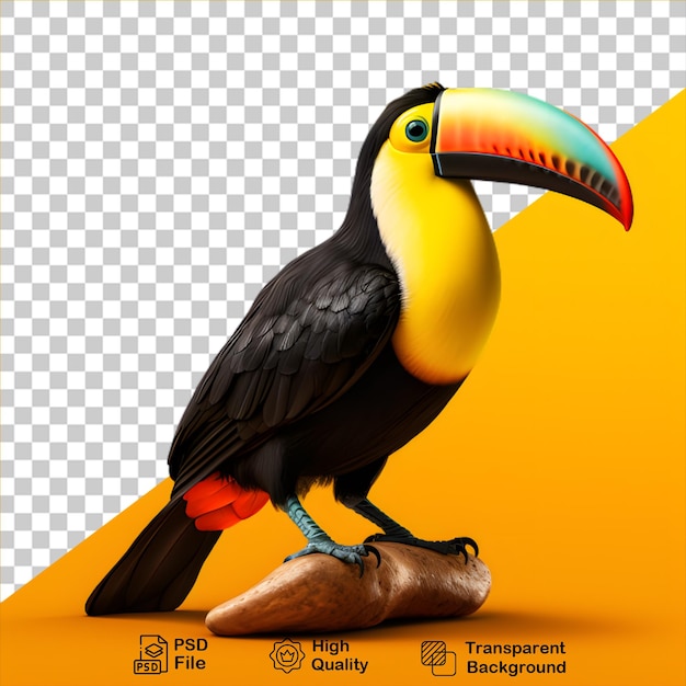PSD mooie vogel toucan geïsoleerd op transparante achtergrond inclusief png-bestand