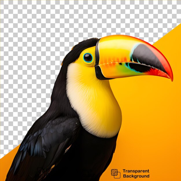 PSD mooie vogel toucan geïsoleerd op transparante achtergrond inclusief png-bestand