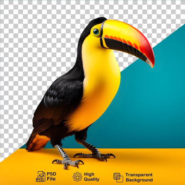 PSD mooie vogel toucan geïsoleerd op transparante achtergrond inclusief png-bestand