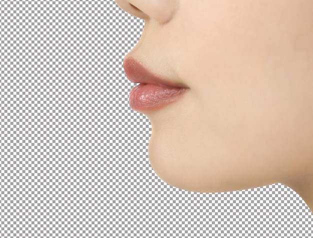 PSD mooie vrouwelijke lippen geïsoleerd op een witte achtergrond