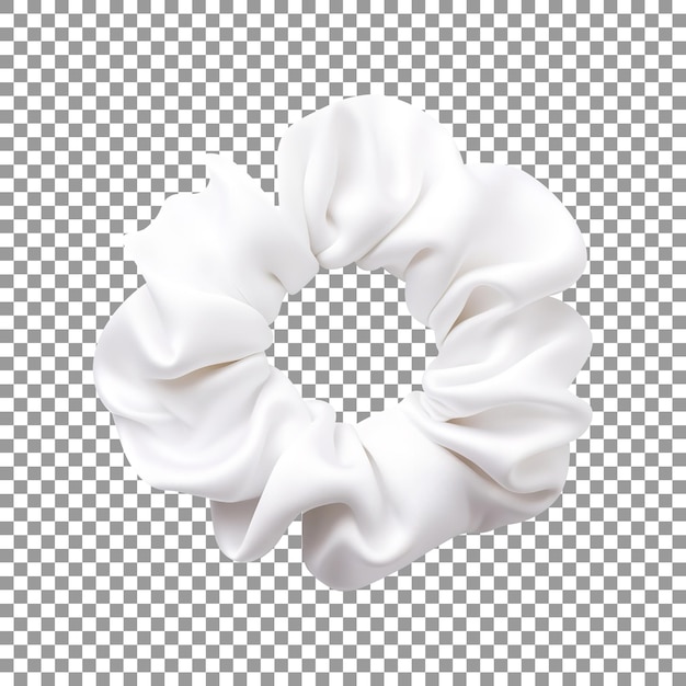 Mooie witte zijde scrunchie geïsoleerd op transparante achtergrond