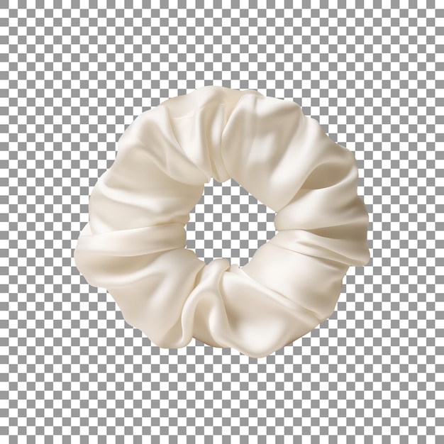 Mooie witte zijde scrunchie geïsoleerd op transparante achtergrond