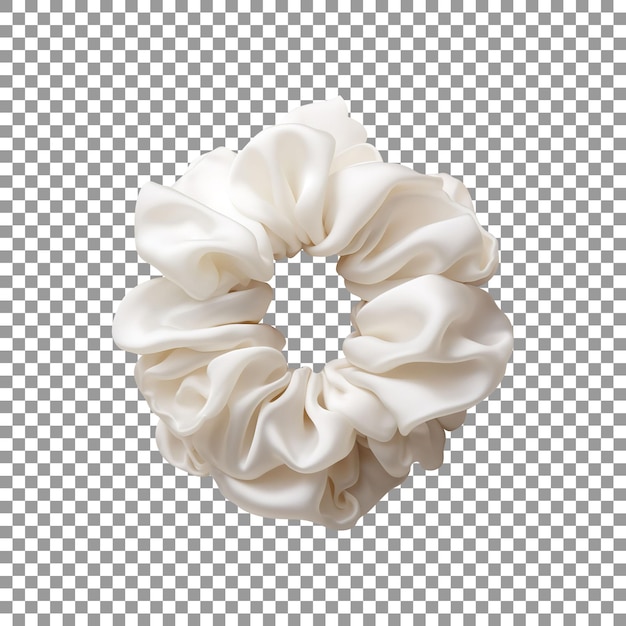 PSD mooie witte zijde scrunchie geïsoleerd op transparante achtergrond