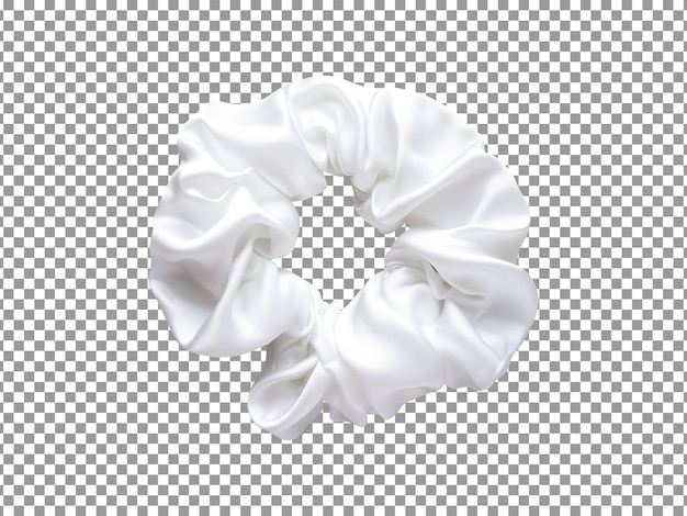 Mooie witte zijde scrunchie geïsoleerd op transparante achtergrond