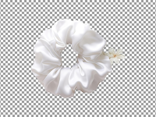 Mooie witte zijde scrunchie geïsoleerd op transparante achtergrond