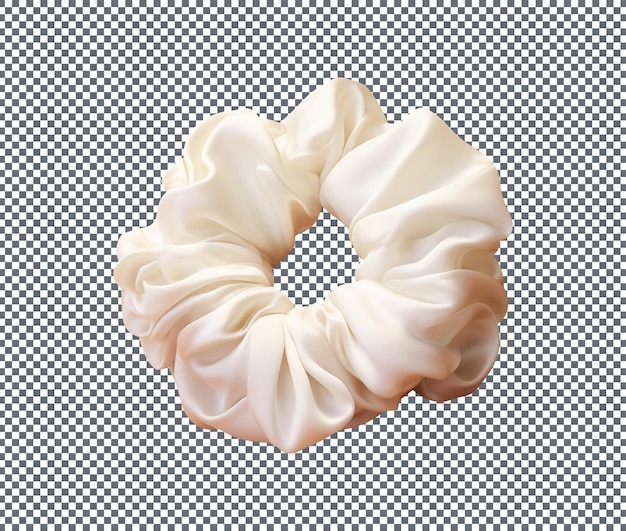 Mooie witte zijden scrunchie geïsoleerd op een transparante achtergrond