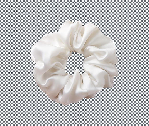 Mooie witte zijden scrunchie geïsoleerd op een transparante achtergrond
