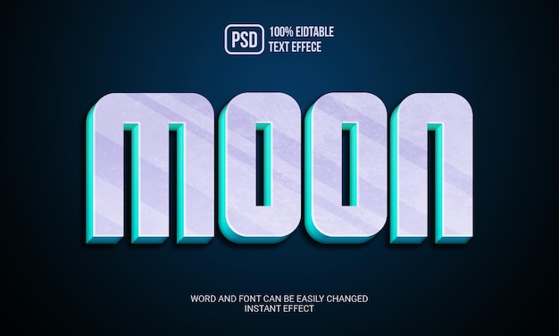 Moon 3d editable text effect style