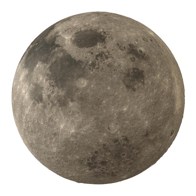 moon back side isolated transparent background 3d rendering
