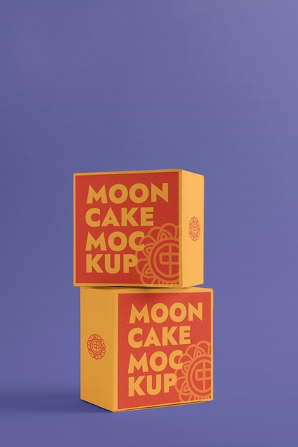 PSD mockup di imballaggio per torta di luna