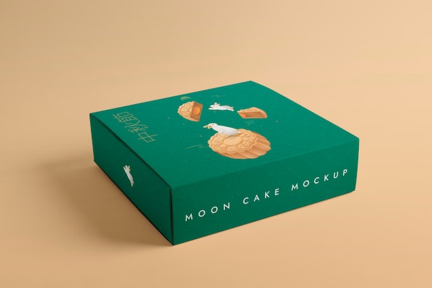 Moon cake packaging mockup