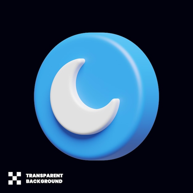 PSD moon dark mode icon 3d