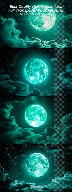 PSD the moon and the earth in the sky