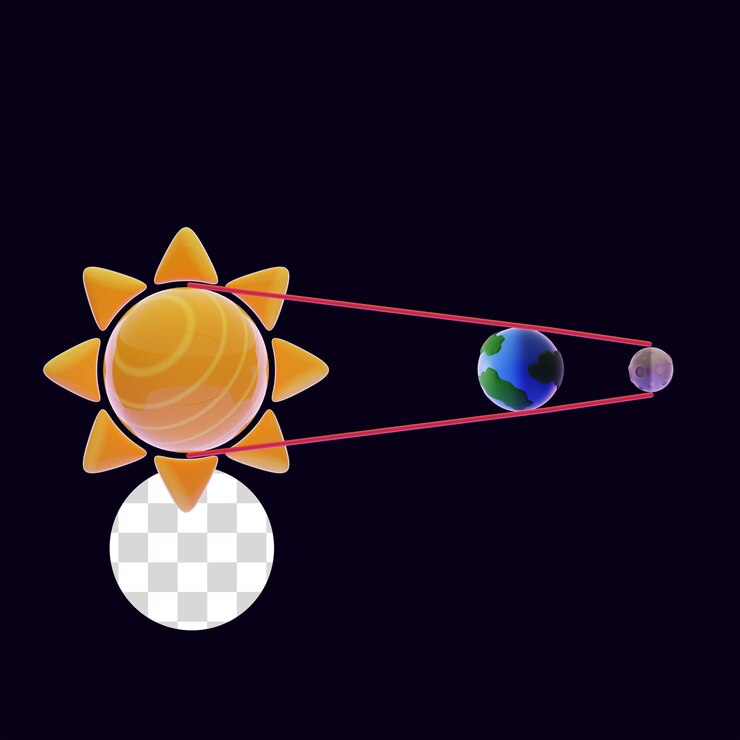PSD moon eclips 3d planetary and astronomy illustration