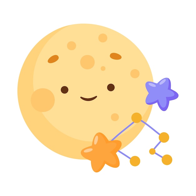 孤立的月亮插图