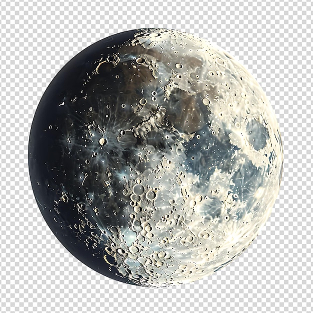 PSD moon on isolated background