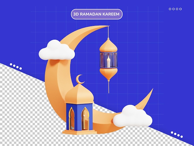 Moon lantern 3d icon