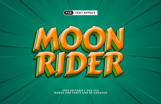 moon rider editable text effect with alien and game text style