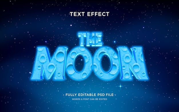 PSD moon text effect