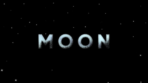 Moon text style effect like moon surface