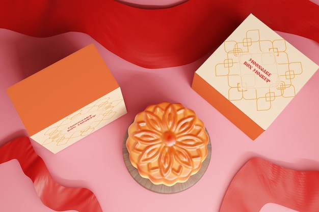 mooncake box mockup