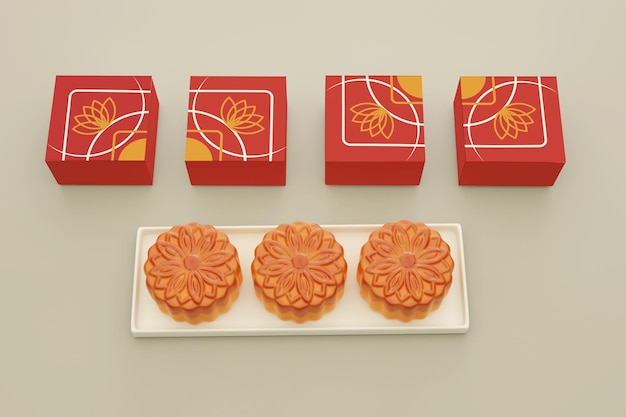 PSD mooncake box mockup