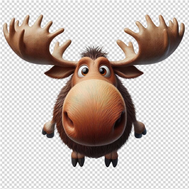 PSD a moose head with antlers and antlers on its face