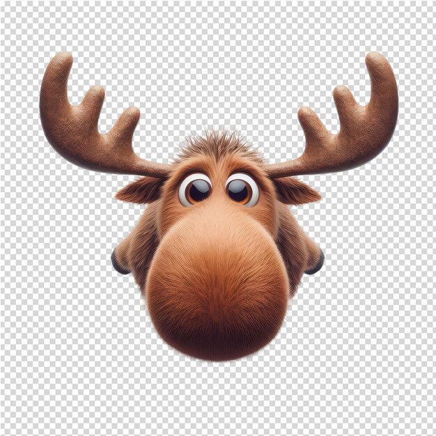 A moose head with a deer head on the screen